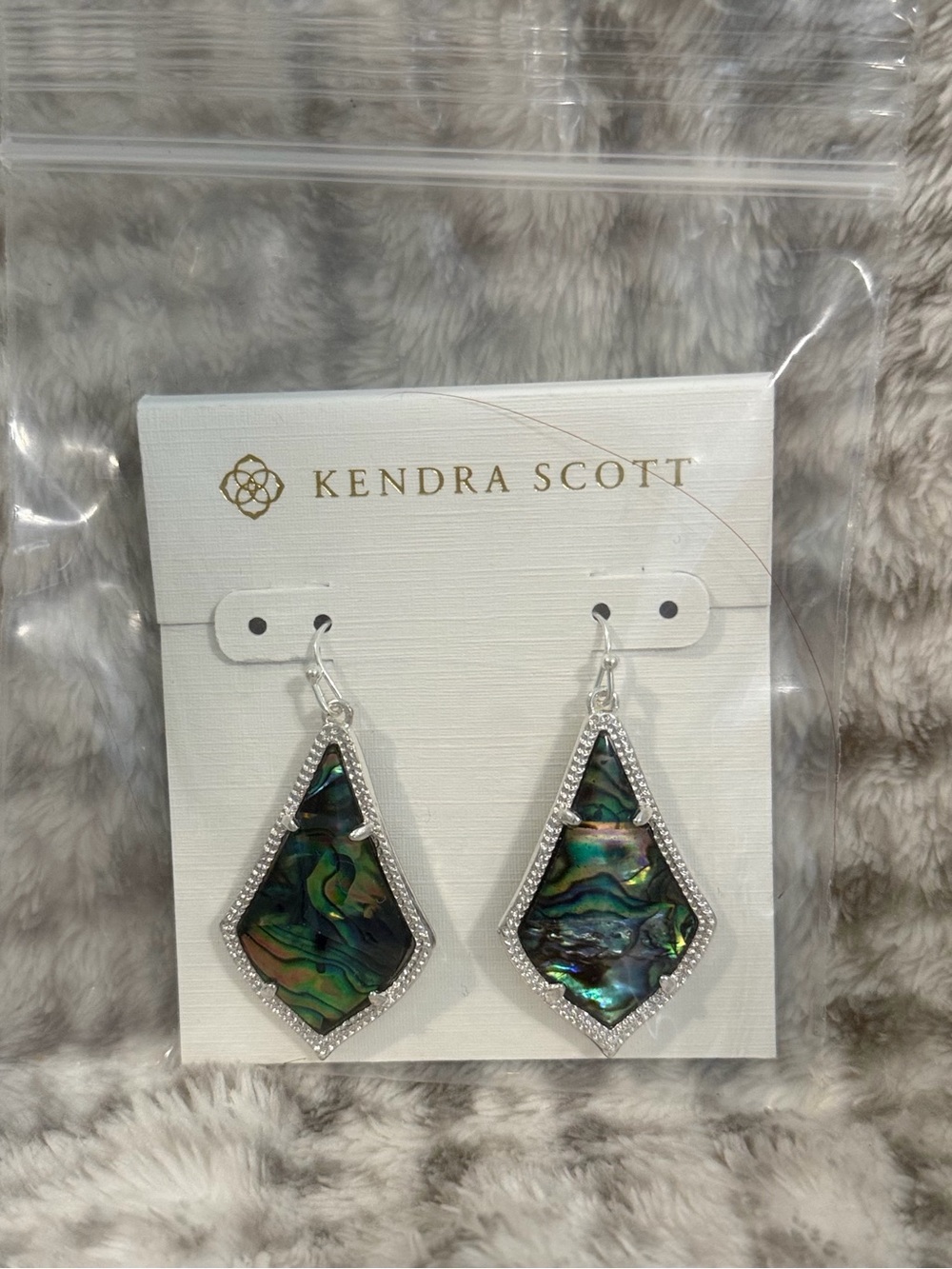 Kendra Scott Iridescent Abalone Teardrop Earrings in Green and Blue